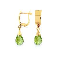 Peridot Teardrop Briolette Earrings 2.5ctw in 9ct Gold