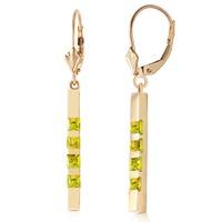 Peridot Bar Drop Earrings 0.7ctw in 9ct Gold