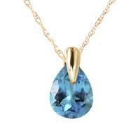 pear cut blue topaz pendant necklace 068ct in 9ct gold