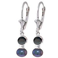 Pearl and Sapphire Drop Earrings 2.7ctw in 9ct White Gold