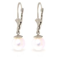 Pearl Snowcap Drop Earrings 4.0ctw in 9ct White Gold