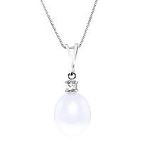 pearl and diamond pendant necklace 40ct in 9ct white gold