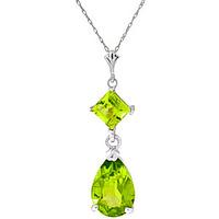 Peridot Droplet Pendant Necklace 2.0ctw in 9ct White Gold