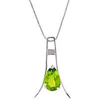 Peridot Eiffel Pendant Necklace 1.5ct in 9ct White Gold