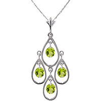 Peridot Quadruplo Milan Pendant Necklace 1.2ctw in 9ct White Gold