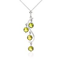 Peridot Dream Catcher Pendant Necklace 2.25ctw in 9ct White Gold