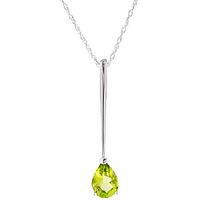 Pear Cut Peridot Pendant Necklace 0.65ct in 9ct White Gold