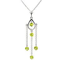 Peridot Faro Pendant Necklace 1.5ctw in 9ct White Gold