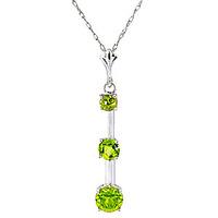 Peridot Bar Pendant Necklace 1.25ctw in 9ct White Gold