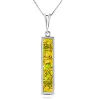 Peridot Channel Set Pendant Necklace 2.25ctw in 9ct White Gold