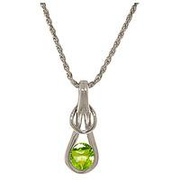 peridot san francisco pendant necklace 065ct in 9ct white gold