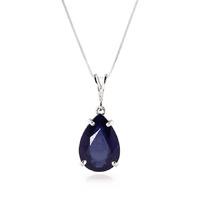 pear cut sapphire pendant necklace 465ct in 9ct white gold