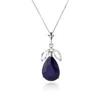 Pear Cut Sapphire Pendant Necklace 4.65ct in 9ct White Gold