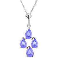 Pear Cut Tanzanite Pendant Necklace 1.5ctw in 9ct White Gold