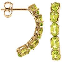 Peridot Linear Stud Earrings 2.5ctw in 9ct Gold