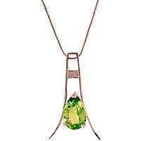 peridot eiffel pendant necklace 15ct in 9ct rose gold