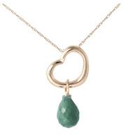 Pear Cut Emerald Pendant Necklace 3.3ct in 9ct Rose Gold