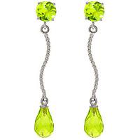 Peridot Lure Drop Earrings 4.3ctw in 9ct White Gold