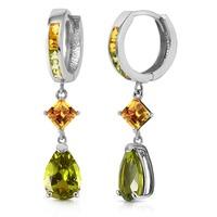 peridot and citrine huggie earrings 49ctw in 9ct white gold