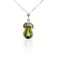 Pear Cut Green Amethyst Pendant Necklace 6.5ctw in 9ct White Gold