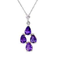 Pear Cut Amethyst Pendant Necklace 1.5ctw in 9ct White Gold