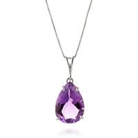 Pear Cut Amethyst Pendant Necklace 5.0ct in 9ct White Gold