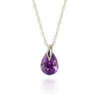 Pear Cut Amethyst Pendant Necklace 0.68ct in 9ct White Gold