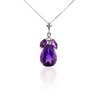 Pear Cut Amethyst Pendant Necklace 6.5ctw in 9ct White Gold