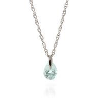 pear cut aquamarine pendant necklace 068ct in 9ct white gold