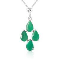 Pear Cut Emerald Pendant Necklace 1.5ctw in 9ct White Gold