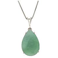 Pear Cut Emerald Pendant Necklace 3.5ct in 9ct White Gold