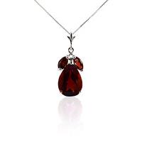 Pear Cut Garnet Pendant Necklace 6.5ctw in 9ct White Gold