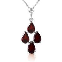 Pear Cut Garnet Pendant Necklace 1.5ctw in 9ct White Gold