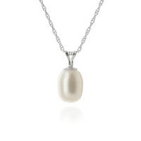 Pear Cut Pearl Pendant Necklace 4.0ct in 9ct White Gold