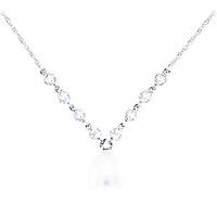 Pearl and Aquamarine by the Yard Pendant Necklace 5.0ctw in 9ct White Gold