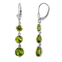 Peridot Trinity Drop Earrings 7.2ctw in 9ct White Gold