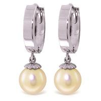 Pearl Drop Earrings 4.0ctw in 9ct White Gold