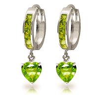 Peridot Huggie Earrings 4.1ctw in 9ct White Gold