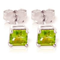 Peridot Alexandra Stud Earrings 0.75ctw in 9ct White Gold