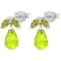 Peridot Snowdrop Briolette Stud Earrings 3.4ctw in 9ct White Gold