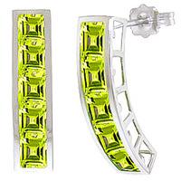 peridot channel set stud earrings 45ctw in 9ct white gold