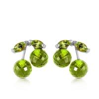 Peridot Cherry Drop Stud Earrings 2.9ctw in 9ct White Gold