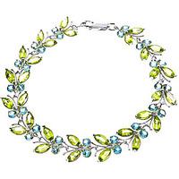 peridot and blue topaz butterfly bracelet 165ctw in 9ct white gold