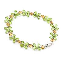 peridot and citrine blossom bracelet 207ctw in 9ct white gold