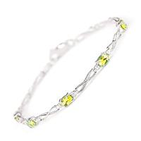 Peridot and Diamond Evert Tennis Bracelet 1.15ctw in 9ct White Gold