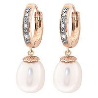 Pearl and Diamond Huggie Earrings 8.0ctw in 9ct Rose Gold