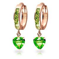 Peridot Huggie Earrings 4.1ctw in 9ct Rose Gold