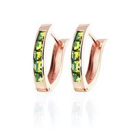 Peridot Acute Huggie Earrings 1.0ctw in 9ct Rose Gold