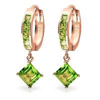 Peridot Huggie Hoop Earrings 4.0ctw in 9ct Rose Gold