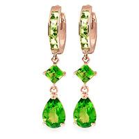 Peridot Droplet Huggie Earrings 5.62ctw in 9ct Rose Gold